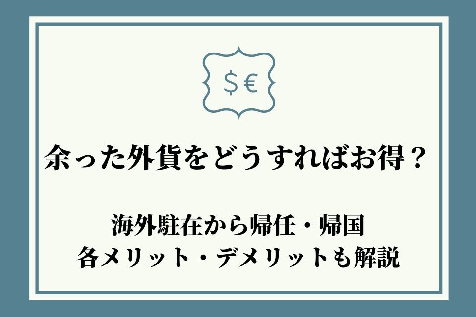 海外駐在から帰任 帰国 余った外貨をどうすればお得か メリットデメリットも解説 The Best Things In The World